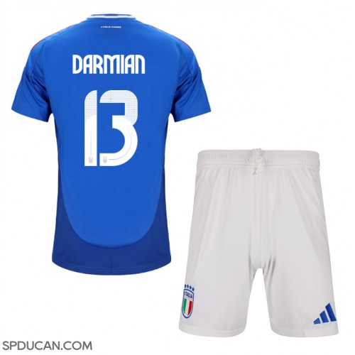 Dječji Nogometni Dres Italija Matteo Darmian #13 Domaci EP 2024 Kratak Rukav (+ Kratke hlače)